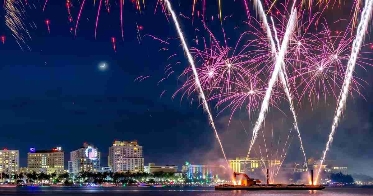 A fireworks display at 4th on Flagler